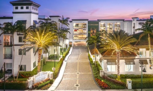 a walkway between buildings