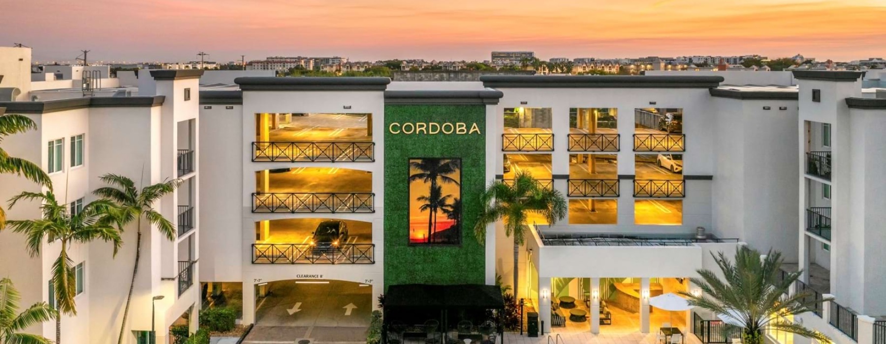 Exterior view of Cordoba apartments in Doral, Florida.